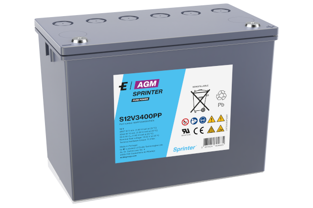 exide;sprinter,12v3400pp;eurobat;vrla;akü;battery